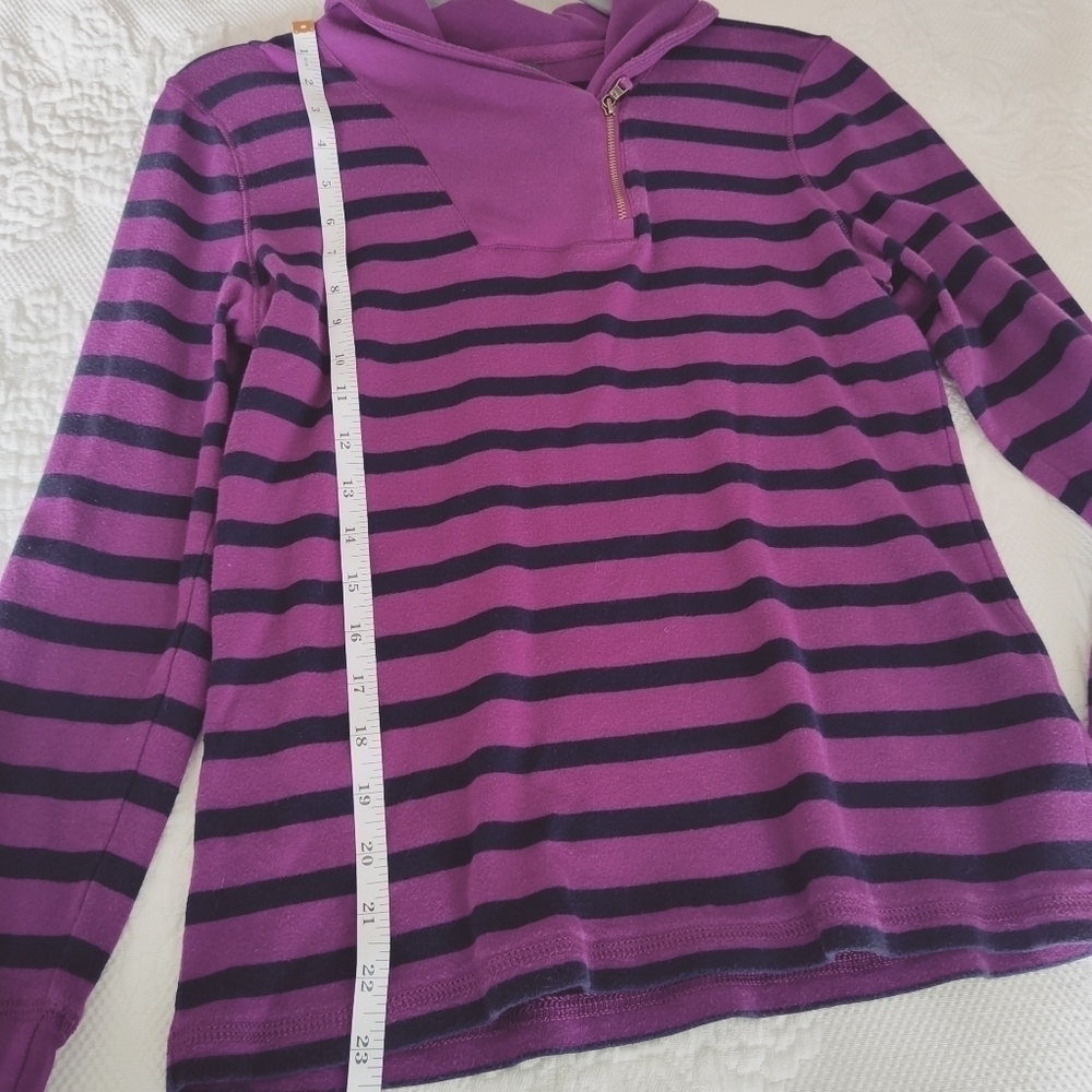 Lauren Ralph Lauren Women's Long Sleeves with Stripes Top Purple & Black size L - Picture 10 of 11
